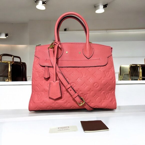 Louis Vuitton Pont Neuf MM Blossom Pink Tote Shoulder Bag Monogram Empreinte LV - Picture 3 of 16